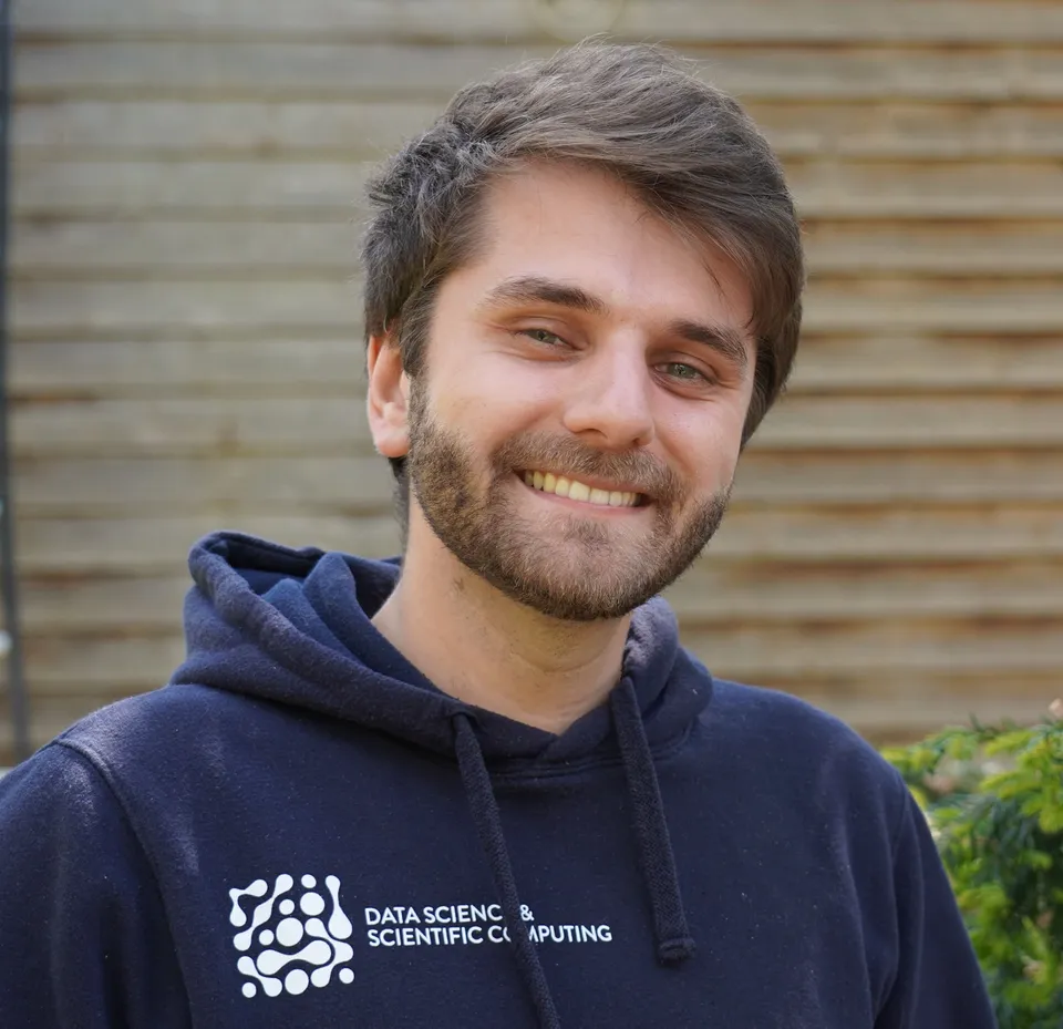 Gabriele Sarti outdoors wearing a navy hoodie