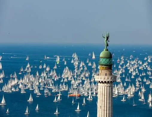 View from the Faro della Vittoria during the Barcolana regatta