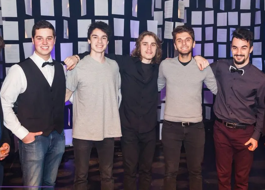 The members of Monochrome together after Cégep en Spectacle