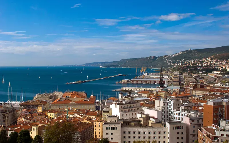 View of Trieste on a sunny summer day